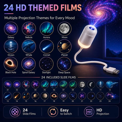 GalaxyRoom | Proyector de Galaxia Holográfico HD 2 en 1